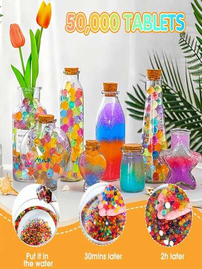 Set di gocce d'acqua, perle di gel a forma di goccia d'acqua, in vari colori. Adatte per l'uso in piante, decorazioni, riempimento di vasi per fiori e scopi decorativi.