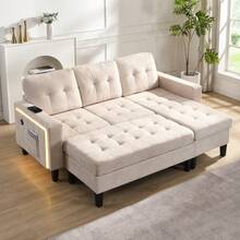 [Wolken-Modulsofa] 4-Seater Detachable Sofa Set: Freely Combinable + Storage Under All Cushions + Sleeping Function + Chenille Cover, Space-Saving Sofa Bed Combination For Living Room