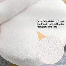 White Plush Swivel Chair With Lumbar Cushion - Load Capacity Kg With Swivel Metal Base - 1 - View 4