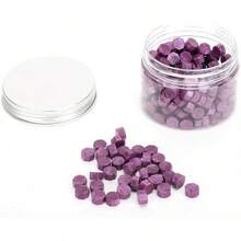 200 Piezas de Cuentas de Cera para Sellos, Lacre en Forma Octogonal con Efecto Perla para Invitaciones de Boda, Sobres y Documentos, Colores Vibrantes (Morado berenjena) - Morado - Ver 8