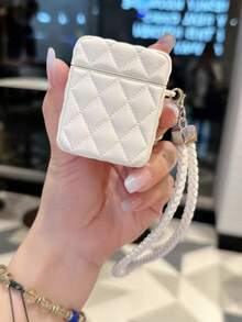 1 件格纹皮革 Pro 4/3/2 耳机盒，柔软优质 - 白色 - 查看 6