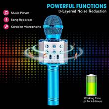 Micrófono inalámbrico de karaoke BlueFire 4 en 1 con luces LED, micrófono portátil para niños, juguetes de regalo ideales para niños, niñas, niños y adultos. - Azul - Ver 7