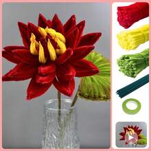 321 Stücke DIY Set zum Herstellen von Seerosen mit kompletter Farbauswahl, Chenilledraht für Hochzeiten, Heimdekoration, Valentinstag Sträuße, komplettes Bastelset für DIY Anfänger (DIY Set zum Herstellen von Seerosen)