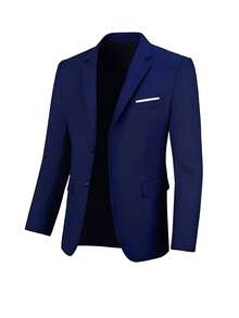 4pcs Tween Boy Gentleman Suit Set, Including Jacket, Pants, Tie And Bow Tie - Blue - View 4