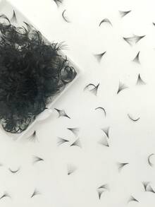 1000 Piezas por caja, 20D, Grosor 0,05 mm, 8-18 mm, Rizo C/D, Extensiones de pestañas con abanico premontado, con 10 Piezas de almohadillas para extensiones de pestañas y 10 Piezas de cepillos para pestañas, Suave y natural, Fácil de transportar, Pestañas postizas hechas a mano, Para fiestas y viajes, Navidad