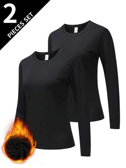 2 Women's Base Tops - Casual Sports Running Home Base Tops, High-Elasticity Gym Running Sports Women's Outdoor Fitness Base Tops