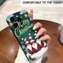 1PC Phone Case ,  Merry Christmas Gnomes Snowflakes Lights , Stylish Phone Case, Phone Decoration, All-around Lens Protection, Creative Small Gift, Funny Gift for Boys and Girls