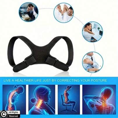 1pc Adjustable Male And Female Back Posture Corrector Neck Back Support Belt Spine Shoulder Brace Support Belts Adult Invisible Hunchback Belts