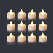 6/12/24pcs Set Flameless LED Candles, Warm White Tea Lights For Halloween & Christmas Decor, Wish Making