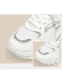Lightweight, Breathable Mesh Women's Athletic Shoes With Height Increase, Thick Sole, For Dad, Leg Slimming, Running, Casual, Lightweight, Height Increase, Commuting. - 白色 - 查看 6