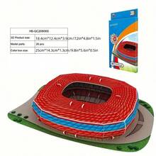 DIY 3D Paper Puzzle Kit - Football Stadium Series | Colorful Assembly Model | Educational Toy For Youngsters & Sports Fans | High-Quality 3D Jigsaw With Detailed Soccer Field Design, Puzzle Toys,The Perfect Halloween Gift For Puzzle Lovers - Multicolor - View 21