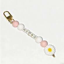 1pc Daisy Keychain, Devil's Eye/Daisy/Pearl, Customizable Letter, Multiple Color Options, Suitable As Christmas/Birthday Gift For Mother, Family, Friends