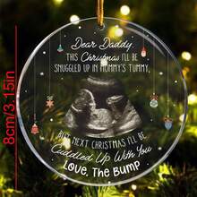 This Christmas Baby Bump To Daddy - Personalized Ultrasound Ornament - Christmas Gift For Dad,Personalized Photo Acrylic Ornament,Ornament Christmas Tree Decoration On Christmas,Christmas Decor, Xmas Ornament,Christmas Gift. - C-fetus Photo Ornament - View 14