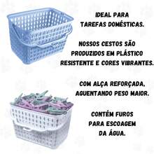 Kit Lavanderia VERDE Varal Roupas Íntimas 26 Grampos + Cesto Verde + 24 Prendedores de Roupas - Verde - Visão 4