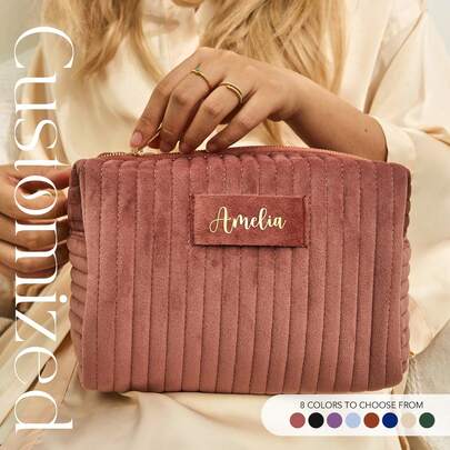 Nécessaire personalizada com nome, presente personalizado para madrinhas, presente de casamento, nécessaire de viagem, nécessaire de maquiagem, presente de aniversário para ela, presente para o Dia das Mães