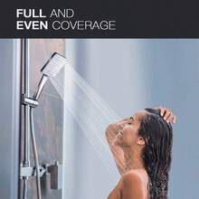 Hand Shower, Shower Head, Rain, Handheld, Large, Water-Saving, High Pressure, With 6 Jet Types - Shower Head + Hose - View 2