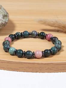 Bracelet d'attraction de la richesse 8 mm Agate naturelle Stabilité, Courage, Vitalité, Abondance et Prospérité, Chance, Bijoux de guérison pour la méditation de yoga pour femmes et hommes