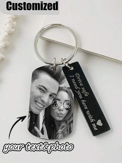 1pc Custom Couple Photo Keychain, Custom DIY Photo Keychain, Personalised Anniversary Keychain , Personalised Music Code Keychain, Personalized Gift, Drive Keychain For Him Men Couple Boyfriend, Anniversary Gift, Wedding Gift, Valentine's Day Gift, Birthday Gift, Couple Gift, Gift For Girlfriend/Boyfriend Dawg