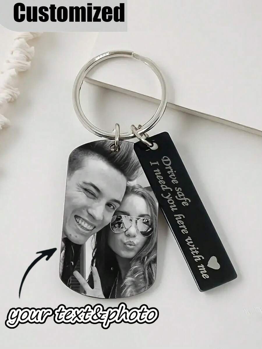 1pc Custom Couple Photo Keychain, Custom DIY Photo Keychain, Personalised Anniversary Keychain , Personalised Music Code Keychain, Personalized Gift, Drive Keychain For Him Men Couple Boyfriend, Anniversary Gift, Wedding Gift, Valentine's Day Gift, Birthday Gift, Couple Gift, Gift For Girlfriend/Boyfriend Dawg - Multicolor - View 1