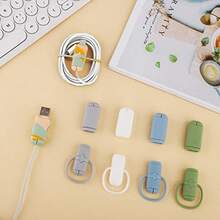 Protectores de cable de carga, protector de cable de carga de silicona de doble extremo 2 en 1, protector de cable de datos duradero, organizador de cable enrollador compatible con cable Android con extremos USB y Tipo-C