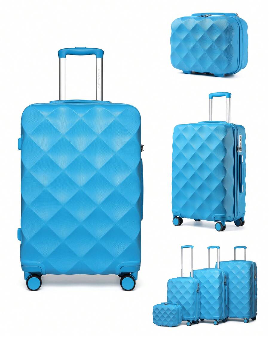 Cabin Luggage Carry On Suitcase 13 20 24 28 Inch ABS Hardshell TSA Lock Spinner Wheels Lightweight 2 3 4 Piece Set Hand Check In Travel Unisex