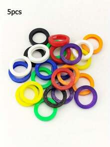 Silicone Elastic Key Cap Set, Flexible Key Sleeve, Key Identification Tag Cover, Convenient Key Ring Identifier, Protective Key Ring Cover (Random Color)