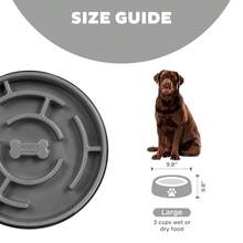 Slow-Feeding Design Suitable For All Ages (Puppies/Adults) Anti-Bloating Slow Fun Feeder Bowl, Slow Feeder Dog Bowl, Gray, Large Made Of Durable Material, It's Drop-Resistant And Bite-Resistant, Making It Suitable For Long-Term Daily Use With Your Dog's Food.  It Helps Your Dog Chew More Thoroughly, Gastrointestinal Burden, And Helps Prevent Digestive Issues Like Bloating.  It Combines Practicality With Aesthetics, Adapting To A Variety Of Home Styles. - 灰色的 - 查看 6