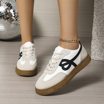 Zapatos casuales de skate con cordones para mujer, zapatos deportivos para senderismo al aire libre, cómodos y versátiles