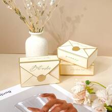 CZ 20Pcs Candy Box Cookie Gift BoxesRomantic Wedding Favors Cute Chocolate Box For Wedding Bridal Birthday Party Supplies Champaign Gold 8502 - 香檳金 - 查看 2