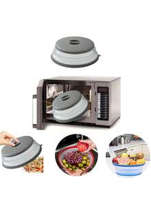 Protetor Antimespirros de Silicone para Micro-ondas, Tampa de Micro-ondas com Orifícios de Ventilação, Tampa de Drenagem de Alimentos e Frutas para Micro-ondas. Serve como Protetor Antimespirros de Alimentos e Escorredor de Cozinha. Essencial de Cozinha. Adequado para Cobrir Pratos de Frutas e Vegetais Próprios para Micro-ondas. Apresenta Orifícios para Ganchos. Lavável na Máquina de Lavar Louça.