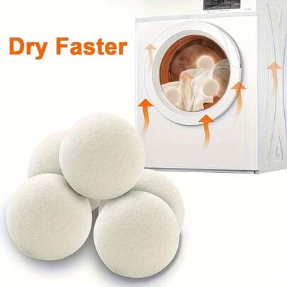 6pcs Drying Balls - Low Allergenic Fabric Softener Alternative, Wrinkle & Static Reduction, Laundry Drying Balls For Clothes, Shirts, Pants - Compatible With Washing Machines & Dryers, Drying Balls For Clothes