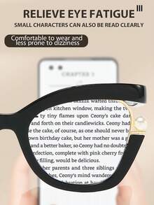 1 件/3 件 PC（聚碳酸酯）女士几何框架老花镜，Y2K 休闲日常时尚阅读和使用智能手机必备 - 白色 - 查看 9