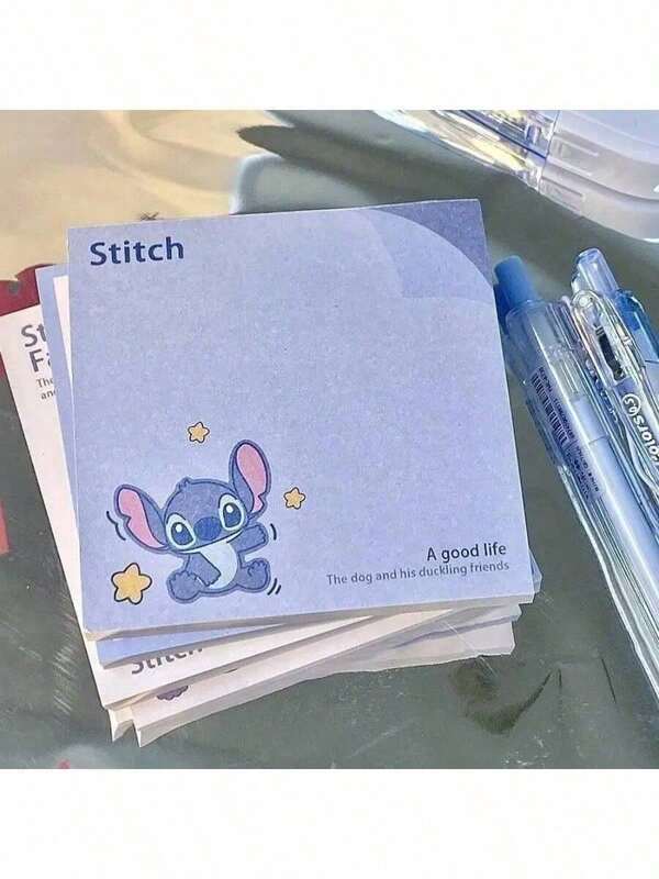 Disney 4 Packs Stitch Themed Sticky Note Pads, Cartoon Adhesive Memo Pads For Reminders And Messages