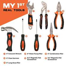 INCLY 95 PCS Real Tool Set Small Real Hand Tools Kit Construction Learning Tools Hammer Screwdriver For Home DIY Building And Woodworking Come With Tool Belt And Bag