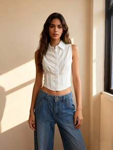 ACME MADE IN CHINA Elegant Long Sleeve Women's Shirt, Long Sleeve Formal Blouses - 白色 - 查看 3