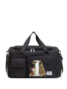 Oxford Cloth Material, Fashionable Style, Large Capacity, Multifunctional Black Travel Bag, Handbag, Crossbody Bag, Shoulder Bag, Separate Space For Storing Shoes, Suitable For Vacation, Travel, Fitness, Exercise, College Christmas Bags Gifts For Men Luggage