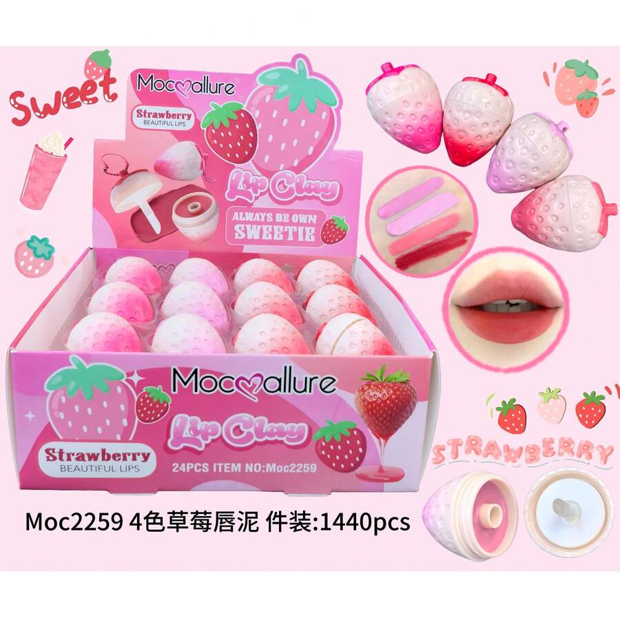 STRAWBERRY Strawberry Moisturizing Lip Balm 24pieces/Box - Pink - View 1