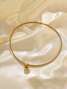 1 Set Stainless Steel Personalized Round Bead Pendant Magnetic Necklace Earrings Jewelry Set, Suitable As Gift