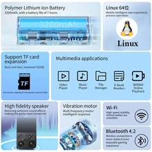 Anbernic RG 35XXPro RG35XX Pro consola de juegos portátil Retro reproductor de videojuegos compatible con WiFi Linux 64-bit PSP juego 256G nuevo - Negro - Ver 3