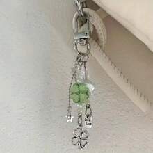1pc Lucky Four-Leaf Clover Phone Charm – Stylish Car & Bag Pendant, Perfect Gift For Men & Women, Ideal For Holidays & Special Occasions - Cỏ ba lá - Xem 9