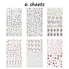 Flower Nail Stickers For Nail Art 5D Embossed Nails Decals Self Adhesive Spring Summer Lavender Decoration For Women 3D Nails Design Purple Blue Pink Flower Supplies{Inchcolor_nameinch:InchColorful-08inch} - 多彩-08 - 查看 7