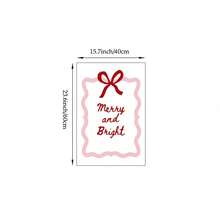 1/3pcs Bow Holly Jolly Christmas Noel Wall Art Picture - North Pole Ticket & Watercolor Bows Canvas Print Paintings|Modern Festive Christmas Decorations For Dorm Room,Bedroom,Living Room Or Office Home Deendy Pink & Red Christmas Poster,Seasonal Xmas Gift For Her,Unframed - Multicolor - View 18