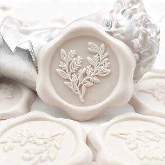 20 PCS/40 PCS/60 PCS Beige Eucalyptus Self-Adhesive Wax Seal Stickers For Gifts Wedding Invitation Envelope Sealing