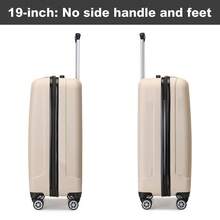 Cabin Luggage Carry On Suitcase 19 24 28 Inch ABS Hardshell TSA Lock 360 Spinner Wheels Lightweight 3 Piece Set Hand Check In Travel Unisex Sizes - Beige - View 9