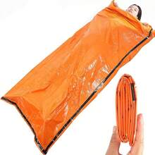 1 pieza Saco de dormir de emergencia de supervivencia | Manta de emergencia portátil, bolsa enfriadora multiusos para senderismo y camping, ideal para camping y aventuras al aire libre, equipo de supervivencia al aire libre | Saco de dormir compacto | Poliéster duradero - Multicolor - Ver 4
