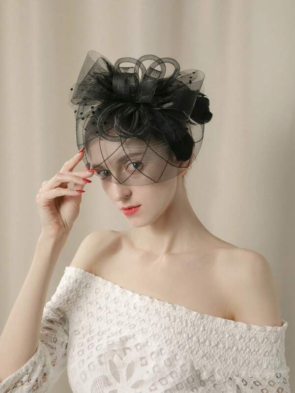 HITYfascinator 1pc Polka Dot Bow Headband, Suitable For All Seasons ,Hair Hoop Hairband For Women