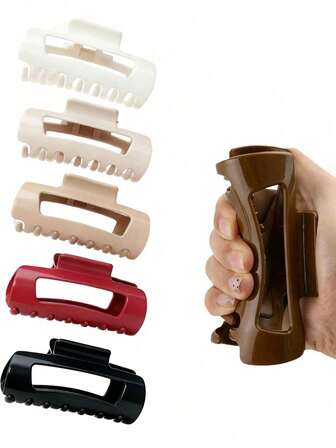 4 st mjuka fyrkantiga hårspännen, elegant minimalistisk stil, modern, mångsidig, enkel enfärgad hårklämma, skyddar bakhuvudet, hårklämmor, sommar- och höstaccessoarer för kvinnor, skolstudier, tvätt, smink, hårklämmor för kvinnor för tjockt och tunt hår, hårklämmor, accessoarer för höstdekor, vinterhåraccessoarer för kvinnor för semesterkläder, kvinnor