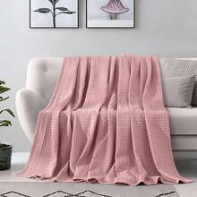Elegant Comfort 1pc Soft Waffle Weave Throw Blanket , Lightweight Summer Blanket For Hot Sleepers, Full, Queen, King, Twin, And Twin XL Size Bed Breathable Cozy Warm Woven Textured Blankets For Couch, Bed, Sofa, Home Décor, Christmas Decorations Gifts, Cozy Winter Styles, Holiday Décor - 塵土飛揚的玫瑰 - 查看 3