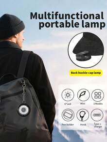 1件装新款USB便携灯包灯露营灯小夜灯帽灯汽车检查灯钥匙扣灯宠物防丢夜灯遛狗神器夜项圈灯 - 多色 - 查看 11