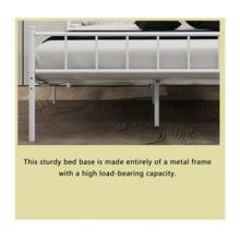 Black Classic Metal Bed Frame Platform Mattress Foundation With Classic Style Iron-Art Headboard And Footboard,Under Bed Storage,No Box Spring Needed - 白色 - 查看 9